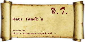 Watz Tamás névjegykártya