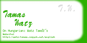 tamas watz business card